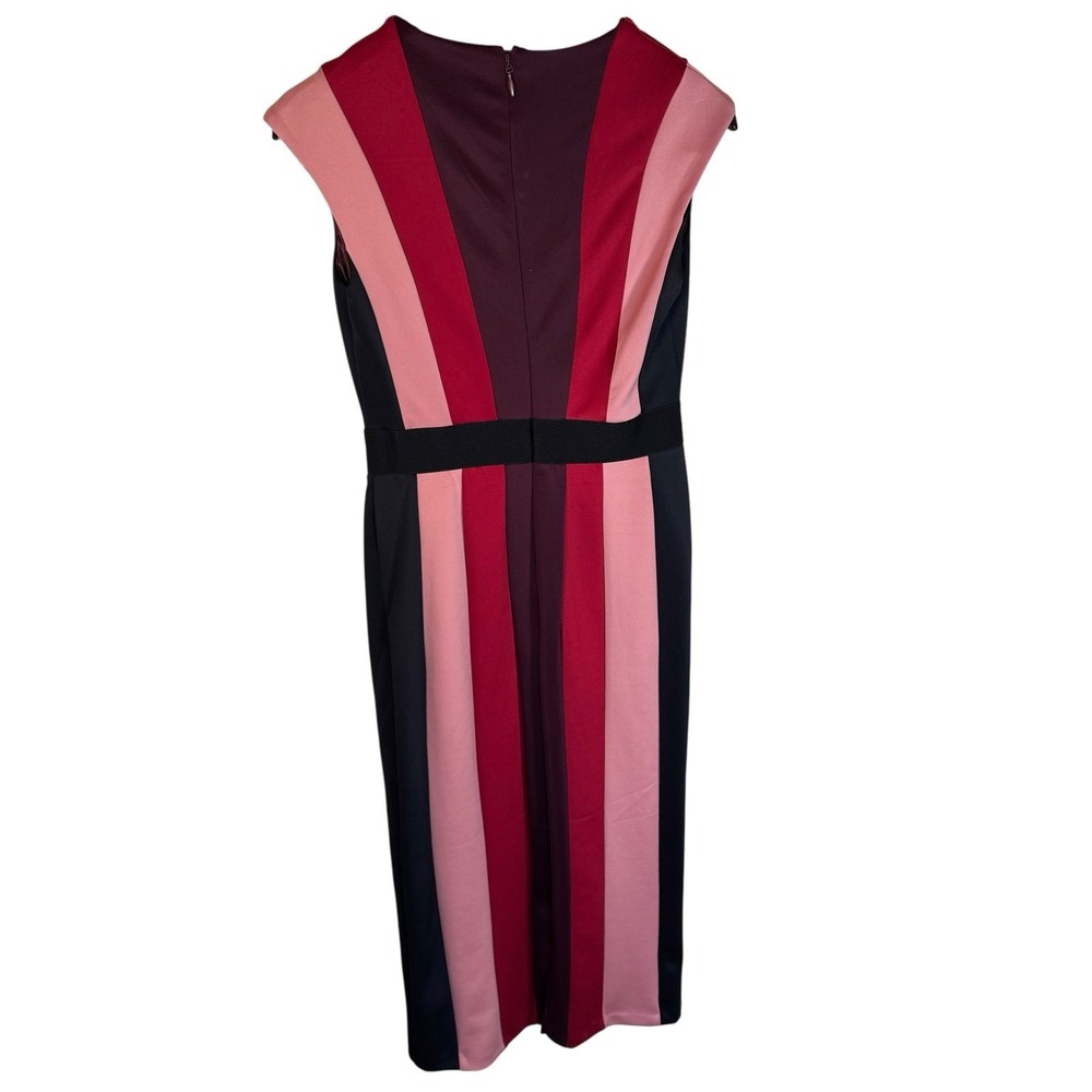 New York & Company Stretch Midi Dress Sleeveless Stripe Color Block Womens Sz XS - Picture 3 of 9